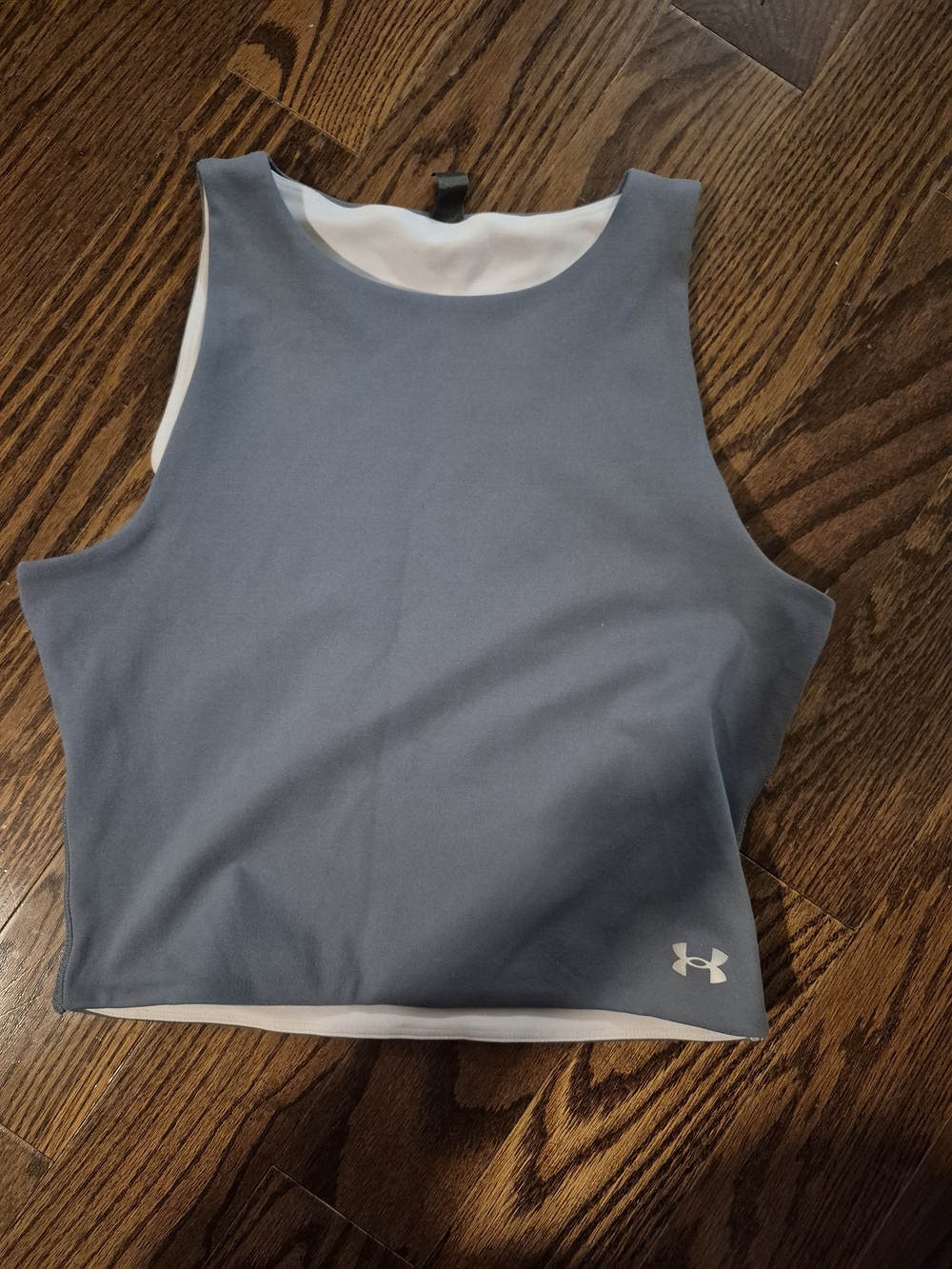 Under Armour Women's Crop Tank Top - Slate Blue with White Trim